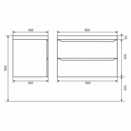 Тумба с раковиной Uperwood Tanos-Classic Quartz 3930421700 80х50 цвет черный