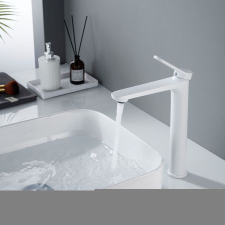 Смеситель для раковины Shevanik S43C S4311C на столешницу белый