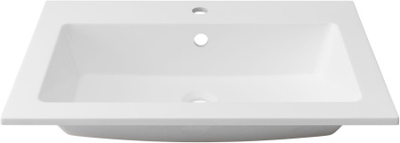 Раковина из искусственного камня Aquanet Мокка 00303657 66х45 полувстраиваемая цвет белый 1 отверстие под смеситель