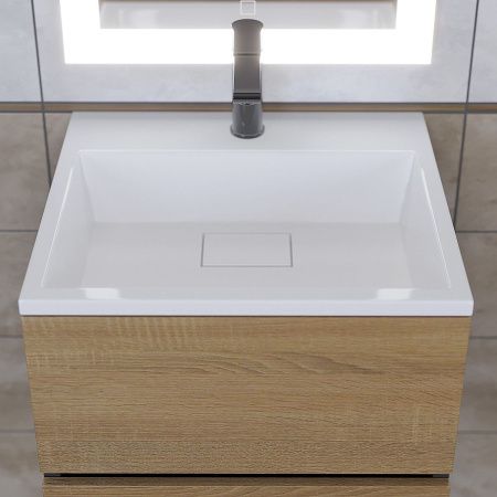 Тумба с раковиной Uperwood Barsa 29830205647 50х50 цвет коричневый/черный