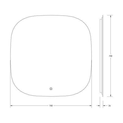 Зеркало в ванную Defesto OPTI DF 2860S 70х70 - фото 2