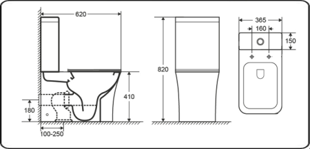 Унитаз напольный с бачком CeramaLux 1219A белый с сиденьем микролифт безободковый каскадный смыв