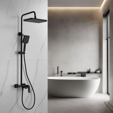 Душевая стойка Shevanik S4226H настенная цвет черный