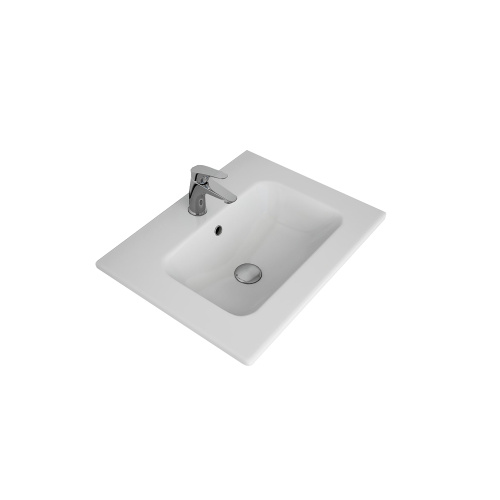 Раковина керамическая Dreja Euphoria 640344 60х47 подвесная цвет белый 1 отверстие под смеситель - фото 5