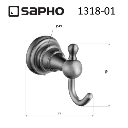 Крючок Sapho DIAMOND 1318-01 - фото 3