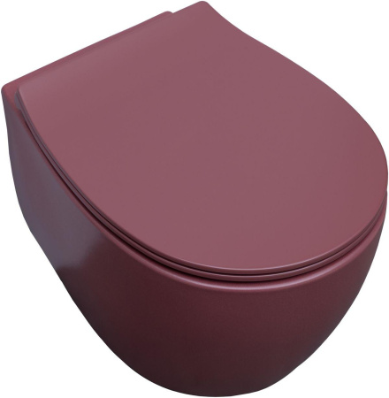 Чаша унитаза подвесная Allen Brau Fantasy 4.11004.BD цвет красный без сиденья безободковая каскадный смыв