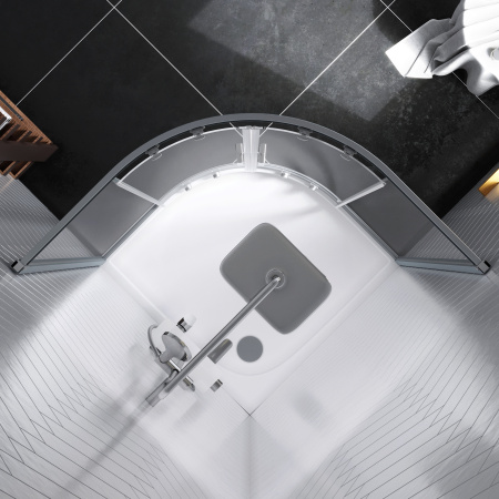 Душевой уголок Damixa Skyline DX35WG-301-090MT 90х90 стекло прозрачное профиль хром матовый без поддона