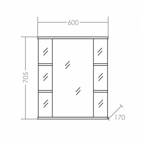 Зеркало-шкаф СанТа Герда 101041 60х70 подвесной цвет белый