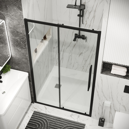 Душевая дверь Grossman Cosmo 100.K33.02.110.21.00 110х195 стекло прозрачное профиль черный матовый