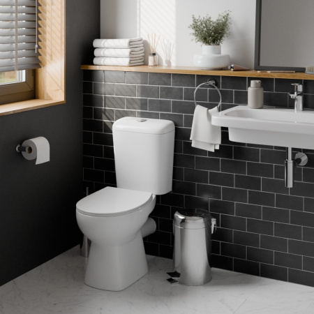 Унитаз-компакт напольный с бачком Iberica Blanca Múnia IB.MUN.121.1B1 белый с сиденьем микролифт безободковый каскадный смыв