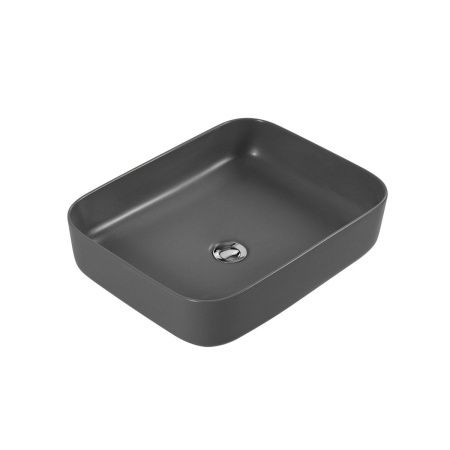 Раковина из сантехнического фарфора Aquatek ВЕГА AQ5515-MG 50х40 накладная цвет серый без отверстий под смеситель