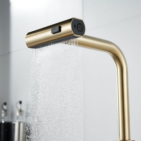 Смеситель для кухни Raffine F203G на мойку золото