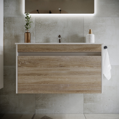 Тумба под раковину Sancos Smart SM90E 89х45х50 настенная - фото 4