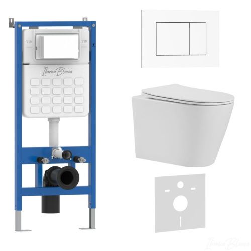 Комплект унитаз с инталляцией и клавишей смыва Iberica Blanca BURGOS ALTO IB001.BRA.234.855 - фото 2