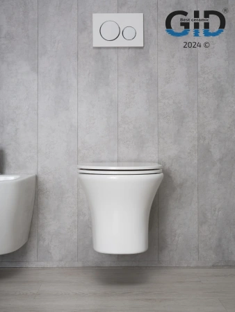 Унитаз подвесной Gid Concavo 62232Y белый с сиденьем микролифт безободковый смыв торнадо