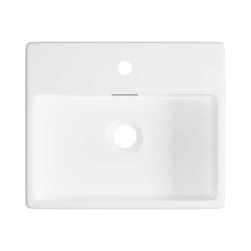 Раковина из сантехнического фарфора Wellsee Graceful Pro 150901000 43х36 накладная цвет белый глянцевый 1 отверстие под смеситель - фото 3