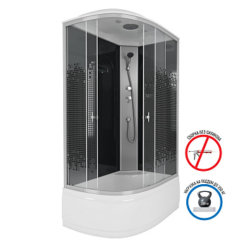 Душевая кабина Niagara Eco 7510R 120х80 асимметричная с крышей ориентация правая