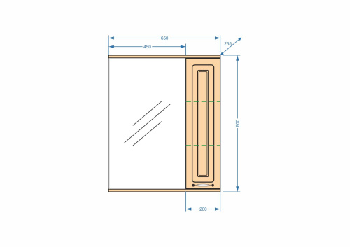 Зеркало-шкаф Stella Polar Кармела SP-00000181 65х15х80 подвесной цвет коричневый - фото 2