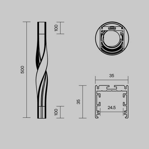 Радиусный профиль Maytoni Led Strip ALM-3535R-B-T-180°-0.5M - фото 2