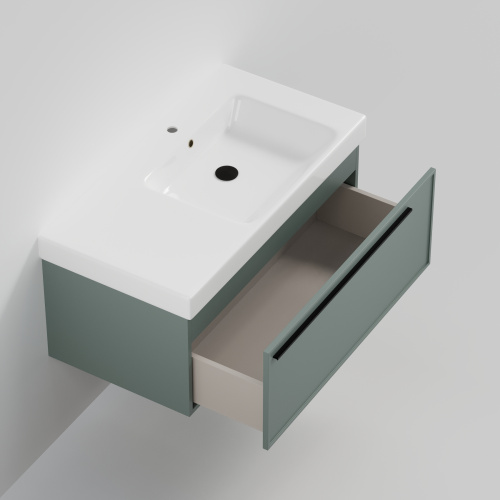 Тумба с раковиной La Fenice ELBA NFNC-01-ELB-G-90-3-90R 91х36х49 подвесная цвет серо-зеленый - фото 2