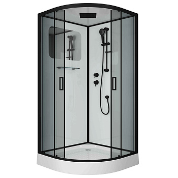 Душевая кабина Niagara Premium 69020134BLACK 100х100 четверть круга с крышей ориентация универсальная Душевая кабина Niagara Premium 69020134BLACK 100х100 четверть круга с крышей ориентация универсальная