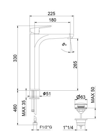 Смеситель Fiore Kevon 81NN8119 на раковину черный