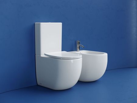 Унитаз напольный с бачком Ceramica Nova METROPOL CN4001T белый с сиденьем микролифт безободковый смыв торнадо