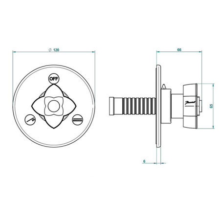 Переключатель потоков THG Ptale de Cristal clair liser dor U6E-F01-48M2SB (внешняя часть)
