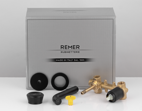 Смеситель для раковины Remer Element ET15PNO встраиваемый в стену черный - фото 3