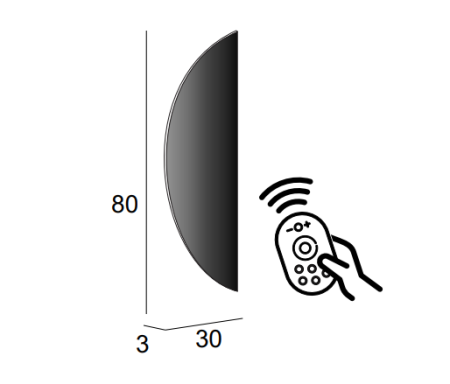 Зеркало с подсветкой Cezares 45031 30х80 подвесное