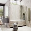 Душевая шторка на ванну Maybah Glass MGV-782-3 70х140 стекло прозрачное профиль золото ориентация универсальная