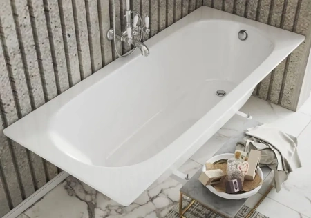 Ванна из литьевго мрамора Taliente Orta Stretto OR18080Stretto 180х80 пристенная прямоугольная без ножек и каркаса