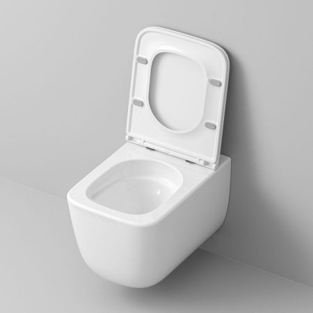 Унитаз подвесной Grossman Торнадо GR-4409SQ белый с сиденьем микролифт безободковый смыв торнадо