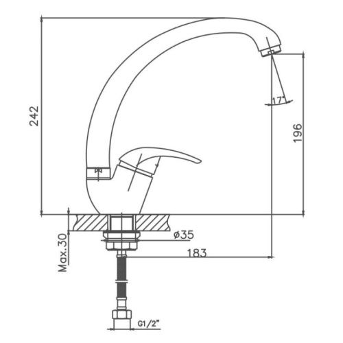 Смеситель для кухни Cron CN4129-2 на мойку хром - фото 3