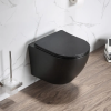Унитаз подвесной Cerutti SPA CT8918 черный с сиденьем микролифт безободковый каскадный смыв
