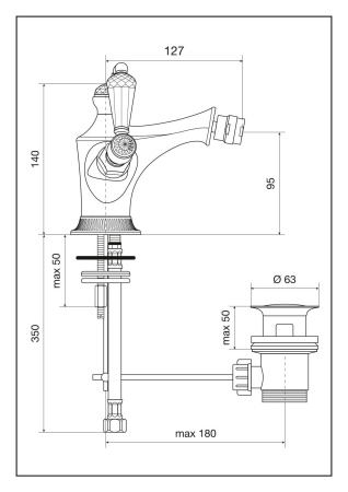 Смесители Emmevi The One 98004LCSWNE/BR на столешницу бронза