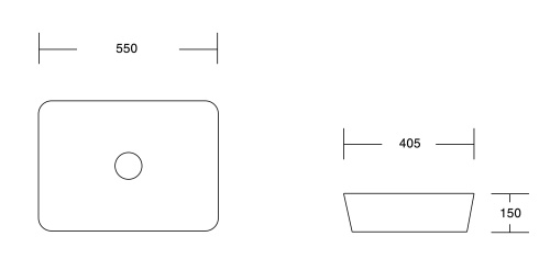 Раковина из сантехнического фарфора MILLEAU MIEL MU0021-GW 55х41 накладная цвет белый глянцевый без отверстий под смеситель - фото 2