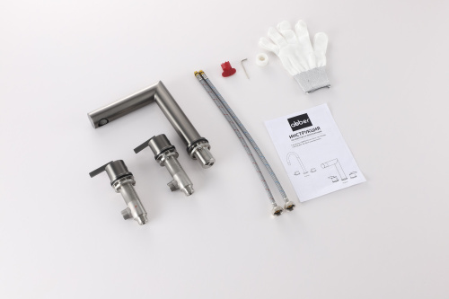 Смеситель Abber Perfekte 316 AF8A08BST на раковину сталь брашированная - фото 2