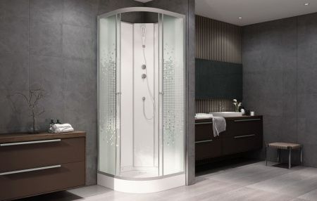 Душевая кабина AvaCan L901N 100х100 четверть круга без крыши ориентация универсальная