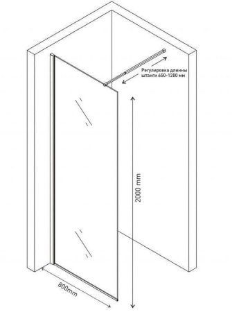 Душевая перегородка Berges SKY 064001 80х200 стекло прозрачное профиль хром
