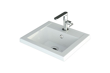 Раковина из искусственного мрамора Art&Max FAMILY AM-LAV-400-MR-A 40х35 накладная цвет белый