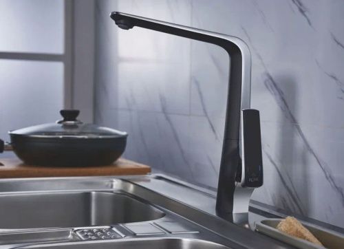 Смеситель для кухни Rose R1313H на мойку черный/хром - фото 4