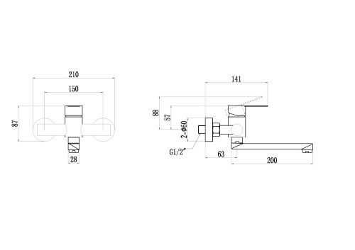 Смеситель для ванны и душа Fmark FS8207C настенный золото - фото 2