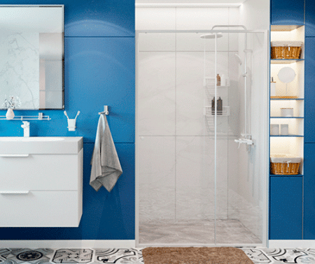 Душевой уголок Wasserkraft 44S19 100х100 стекло прозрачное профиль белый без поддона