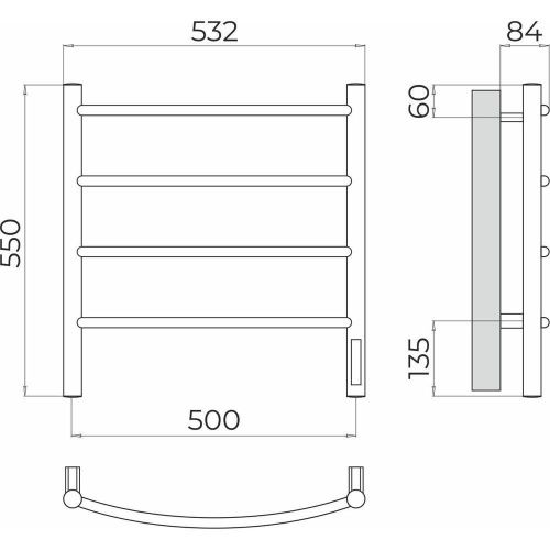 Полотенцесушитель Terminus 4670078544483 53х55 электрический хром - фото 3