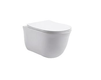 Унитаз подвесной Aquatek КЛАССИК AQ1111-00 белый с сиденьем микролифт безободковый каскадный смыв