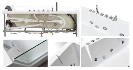 Ванна акриловая гидромассажная Cerutti SPA C-403A L 170х80 пристенная асимметричная с ножками