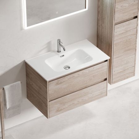 Тумба под раковину Sancos Libra LB80EG 80х50 подвесная цвет коричневый