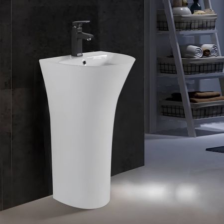 Раковина из сантехнического фарфора Cerutti SPA CT7832 50х40 напольная цвет белый 1 отверстие под смеситель