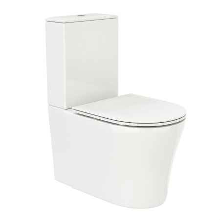 Унитаз напольный с бачком Cerutti SPA CT8916 белый с сиденьем микролифт безободковый каскадный смыв